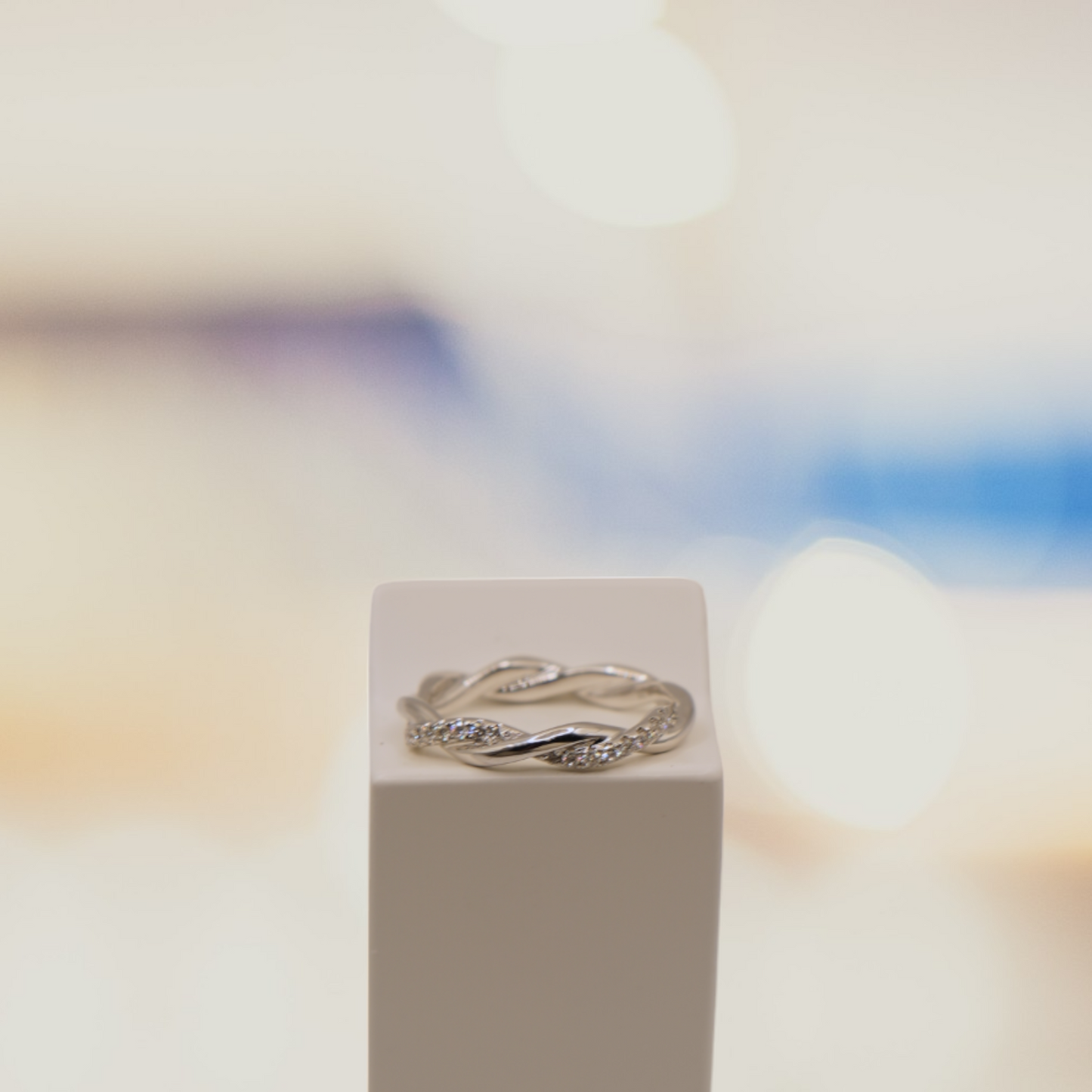 0.15 Carat Natural White Diamond Ring with 18K White Gold