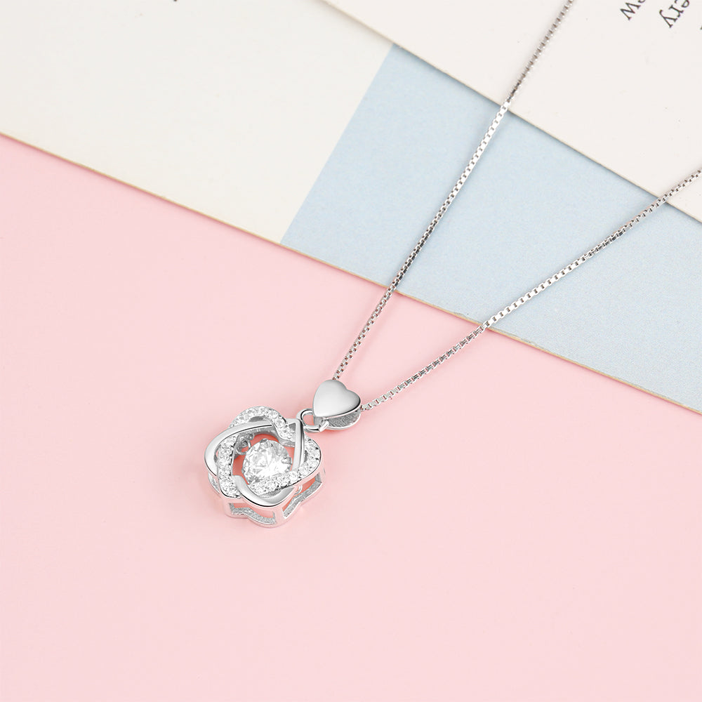 Cubic Zirconia With Moissanite Stones, 925 Sterling Silver Necklace And Gift Box