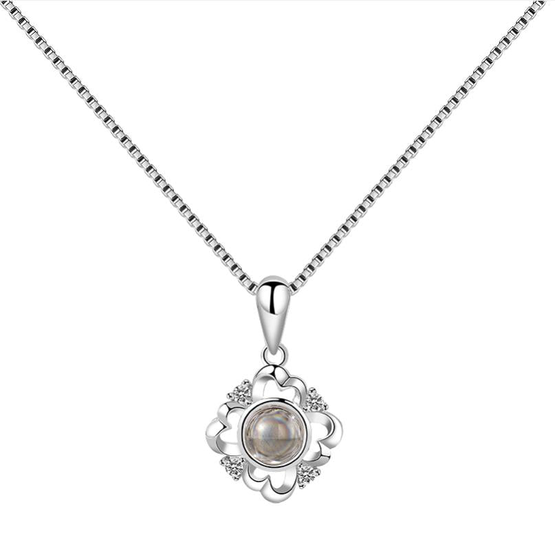 Projection With Moissanite Necklace 925 Sterling Silver