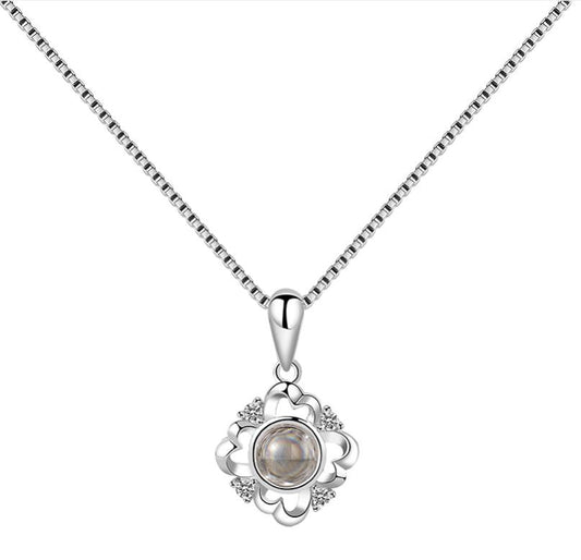 Projection With Moissanite Necklace 925 Sterling Silver