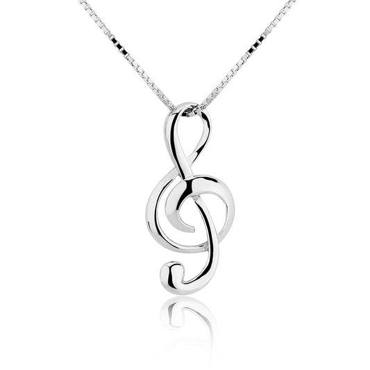 Musical Note Necklace 925 Sterling Silver