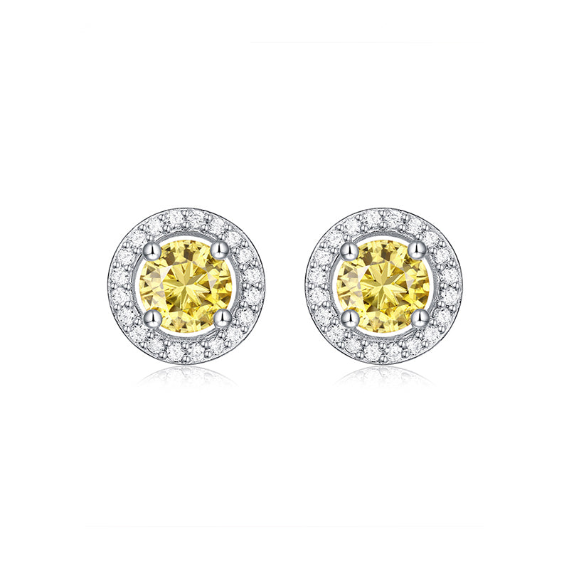 Yellow Moissanite Earring 925 Sterling Silver