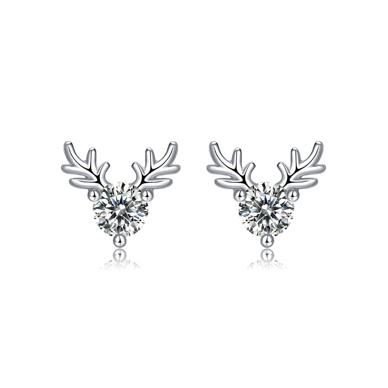 Antler Moissanite Earring 925 Sterling Silver