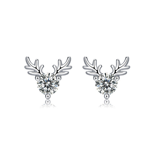 Antler Moissanite Earring 925 Sterling Silver