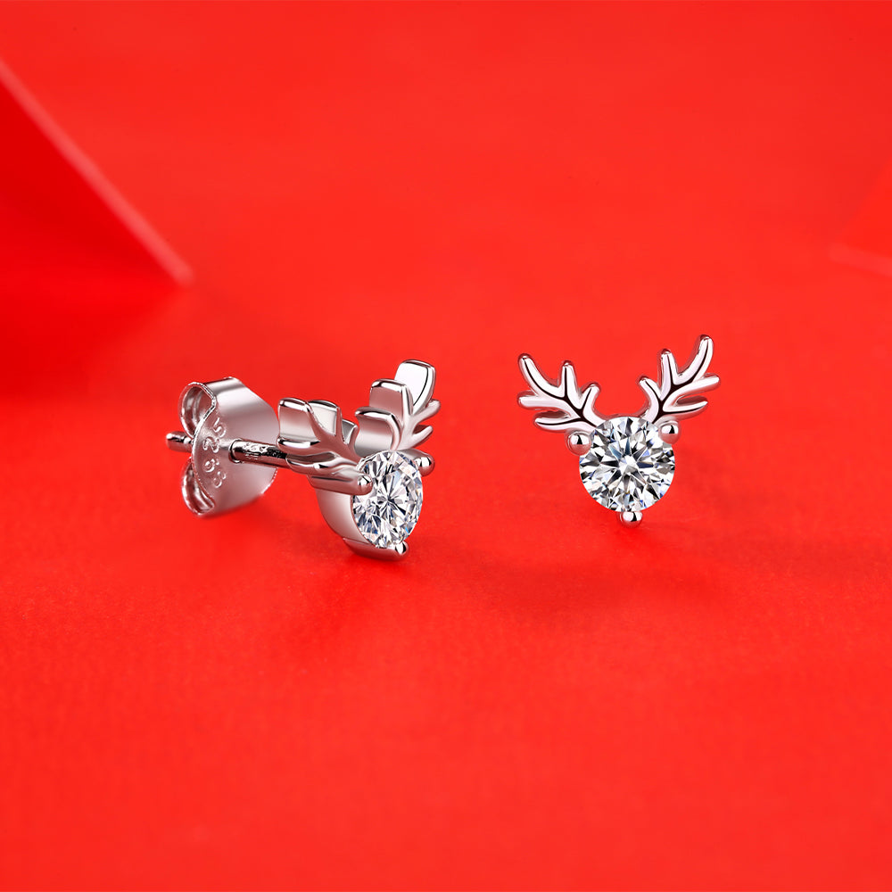 Antler Moissanite Earring 925 Sterling Silver