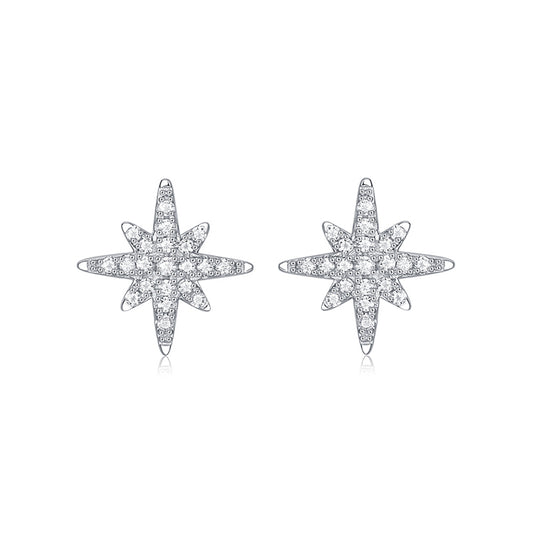 Star Moissanite Earring 925 Sterling Silver