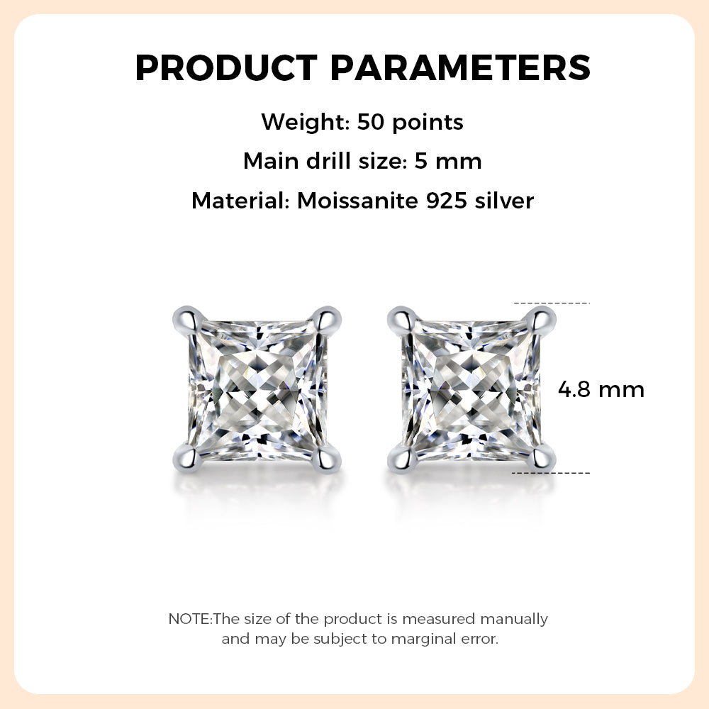 Moissanite Earring 925 Sterling Silver