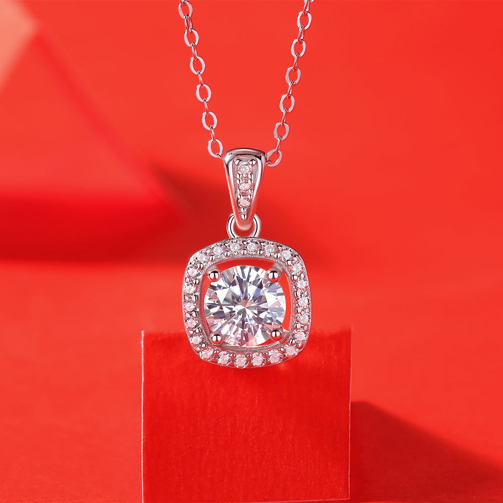 Moissanite Necklace 925 Sterling Silver