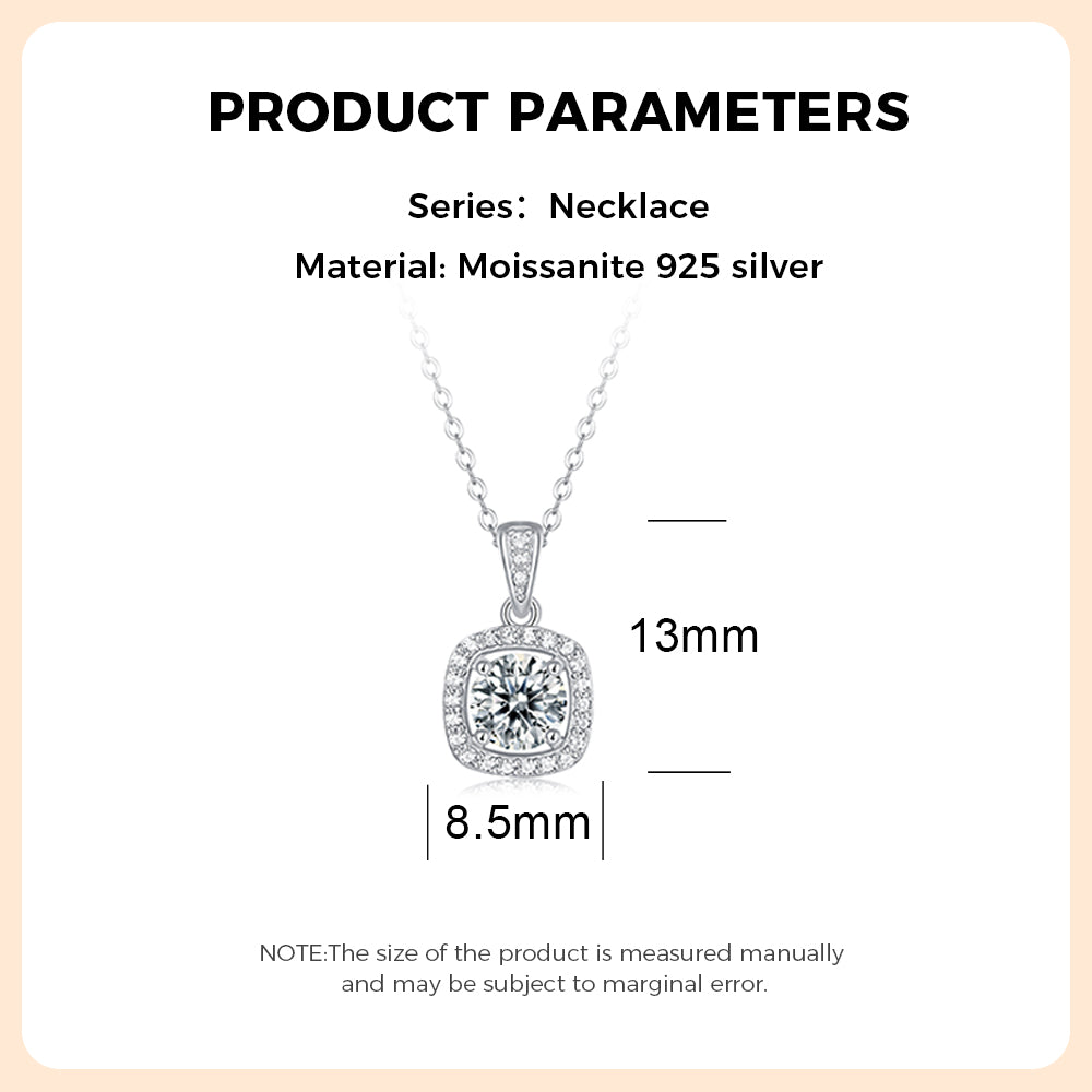 Moissanite Necklace 925 Sterling Silver