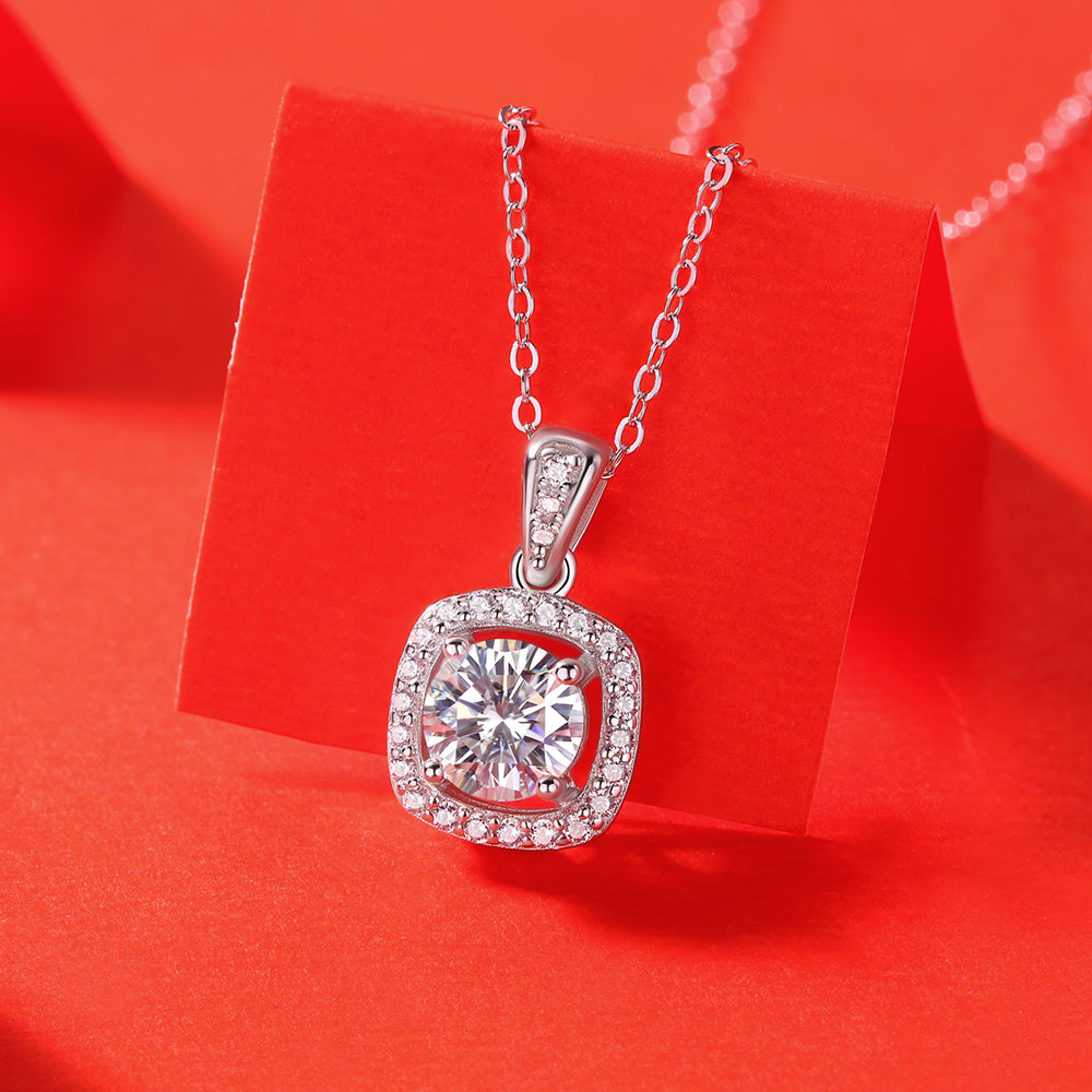 Moissanite Necklace 925 Sterling Silver