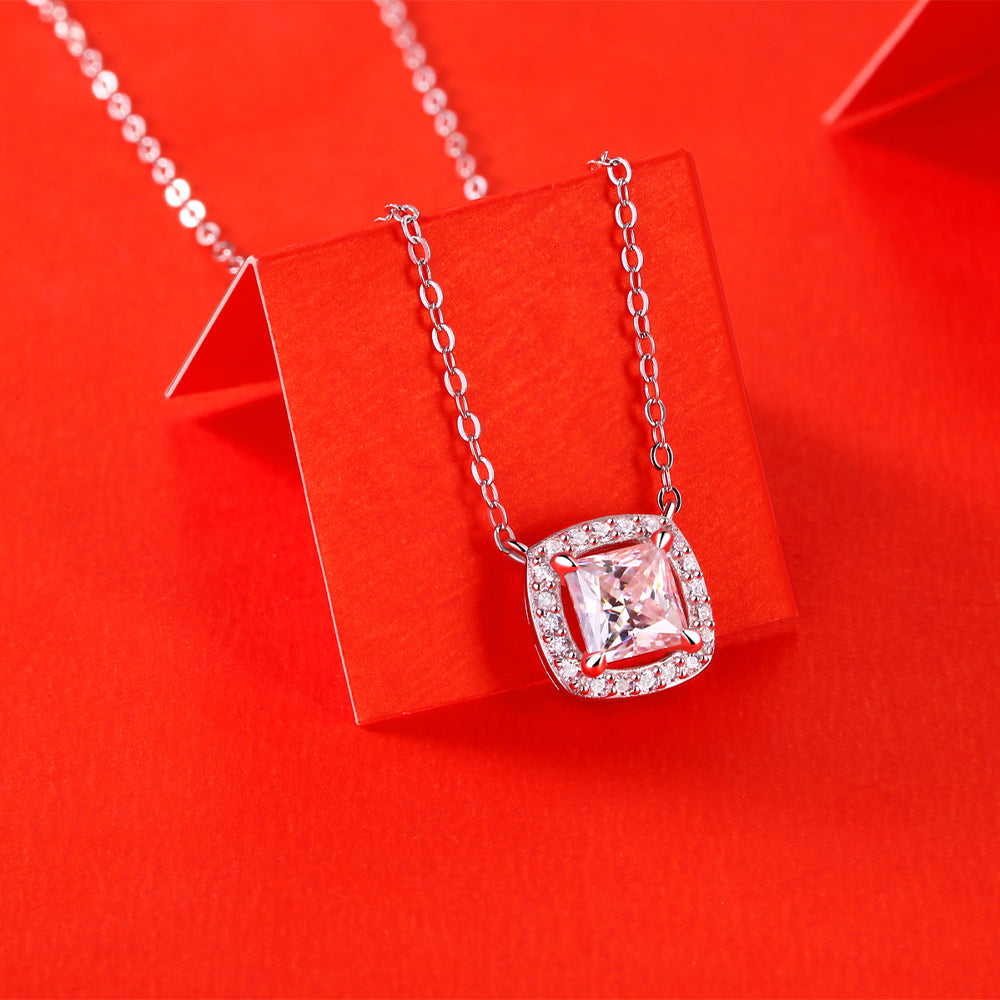 Moissanite Necklace 925 Sterling Silver