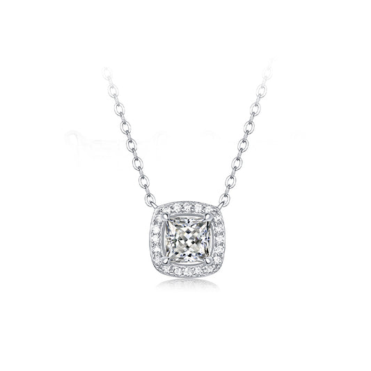 Moissanite Necklace 925 Sterling Silver