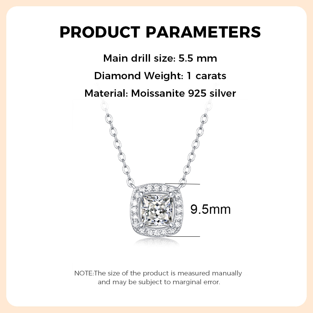 Moissanite Necklace 925 Sterling Silver