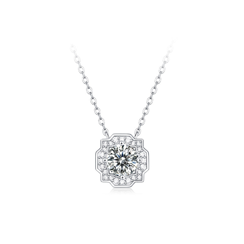 Moissanite Necklace 925 Sterling Silver