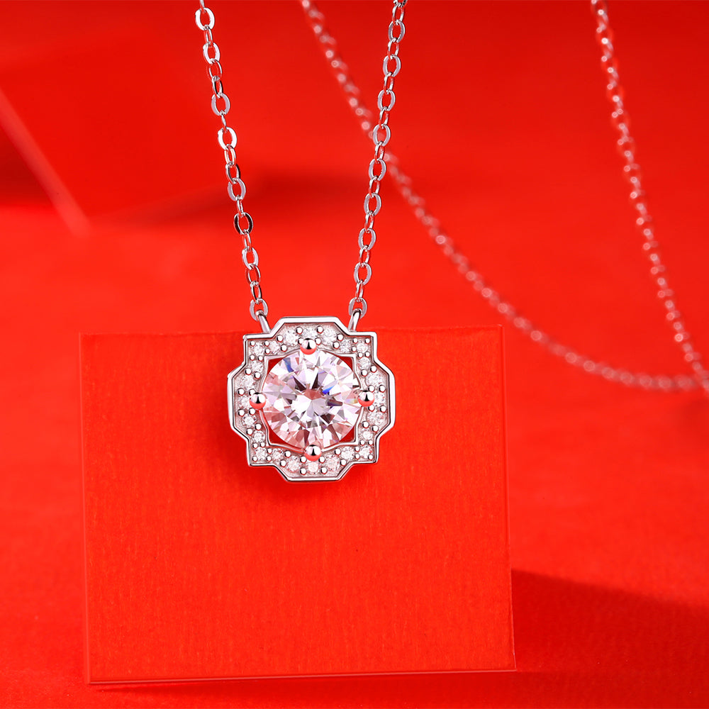 Moissanite Necklace 925 Sterling Silver
