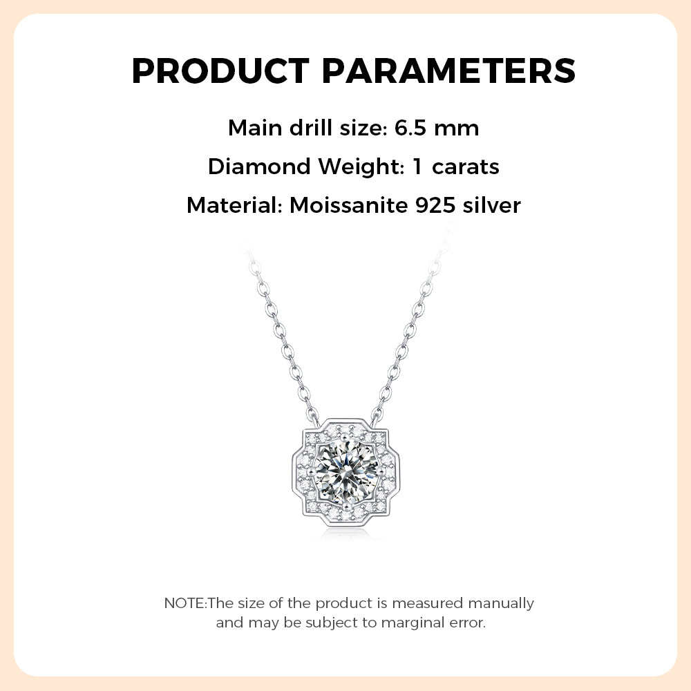 Moissanite Necklace 925 Sterling Silver