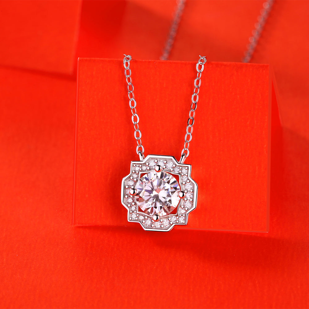Moissanite Necklace 925 Sterling Silver