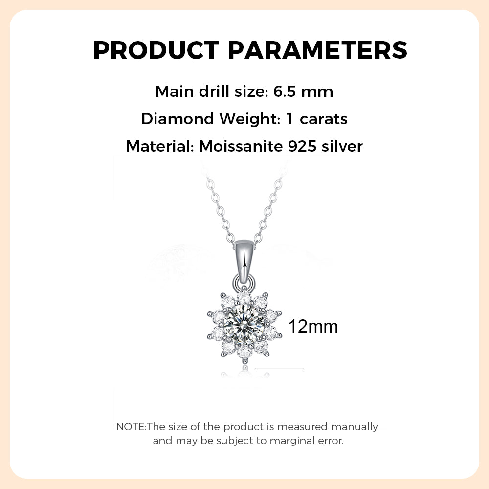 Moissanite Necklace 925 Sterling Silver