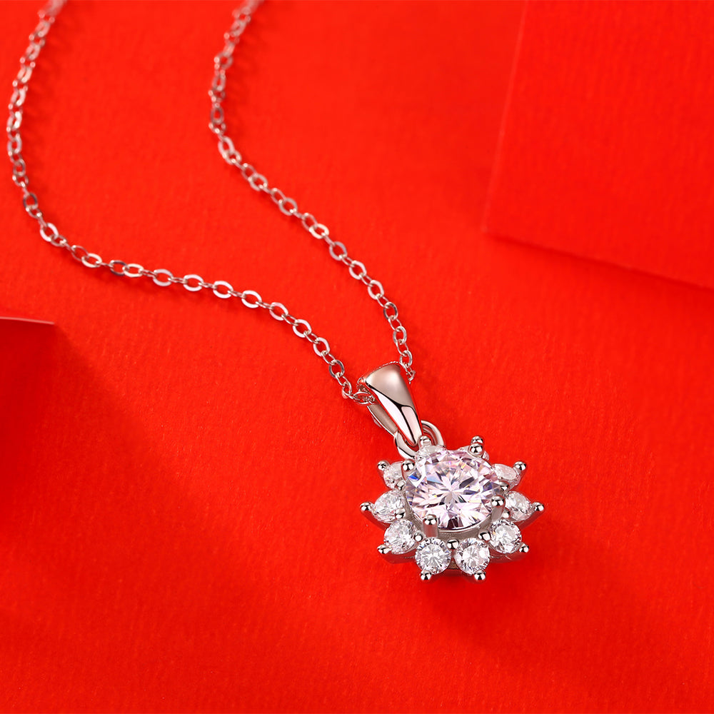 Moissanite Necklace 925 Sterling Silver