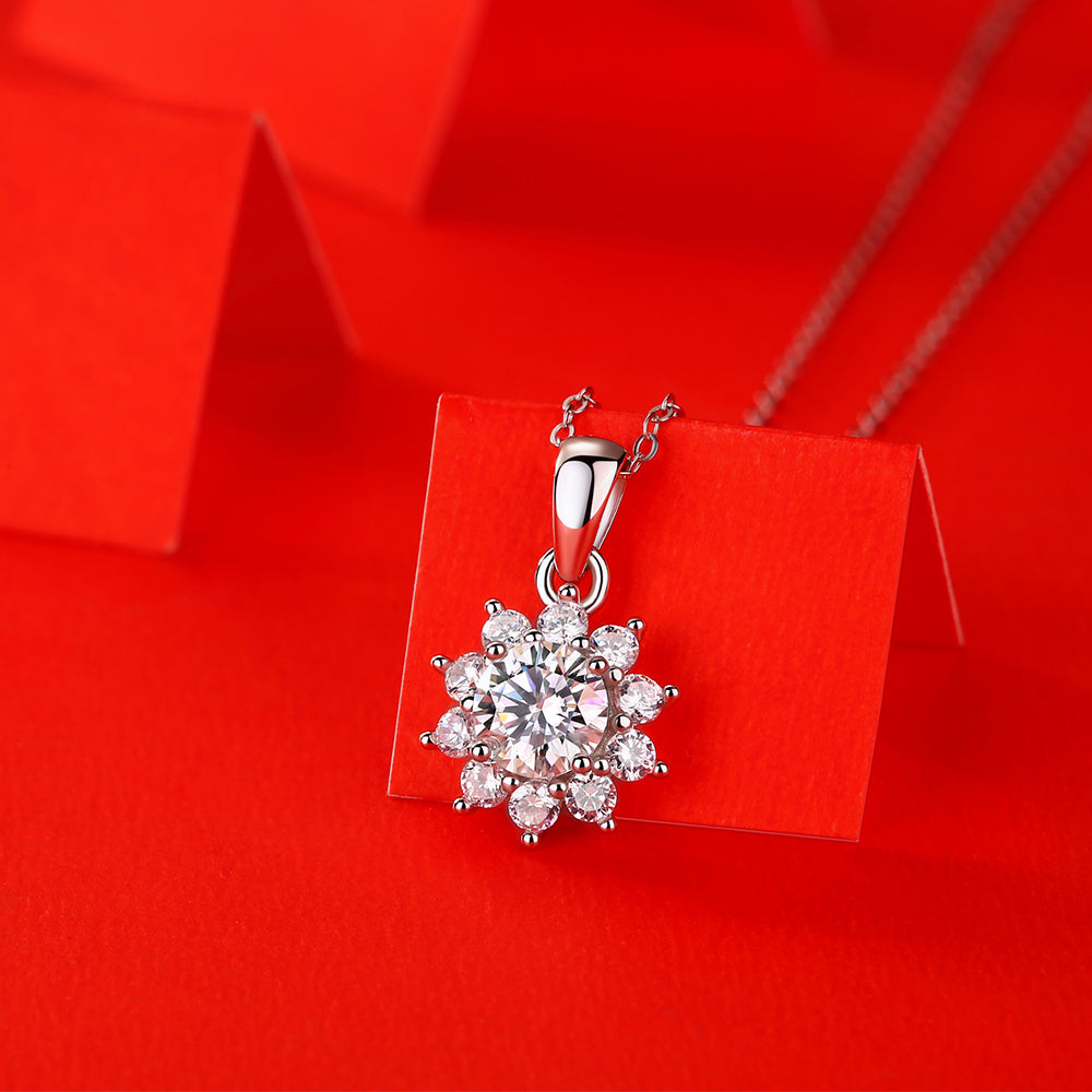 Moissanite Necklace 925 Sterling Silver