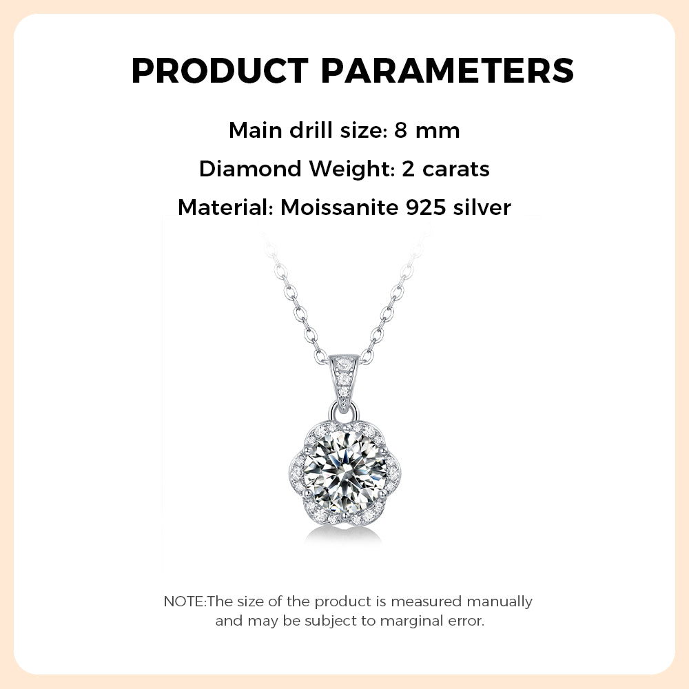 Moissanite Necklace 925 Sterling Silver