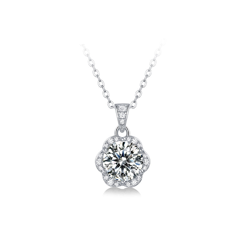 Moissanite Necklace 925 Sterling Silver