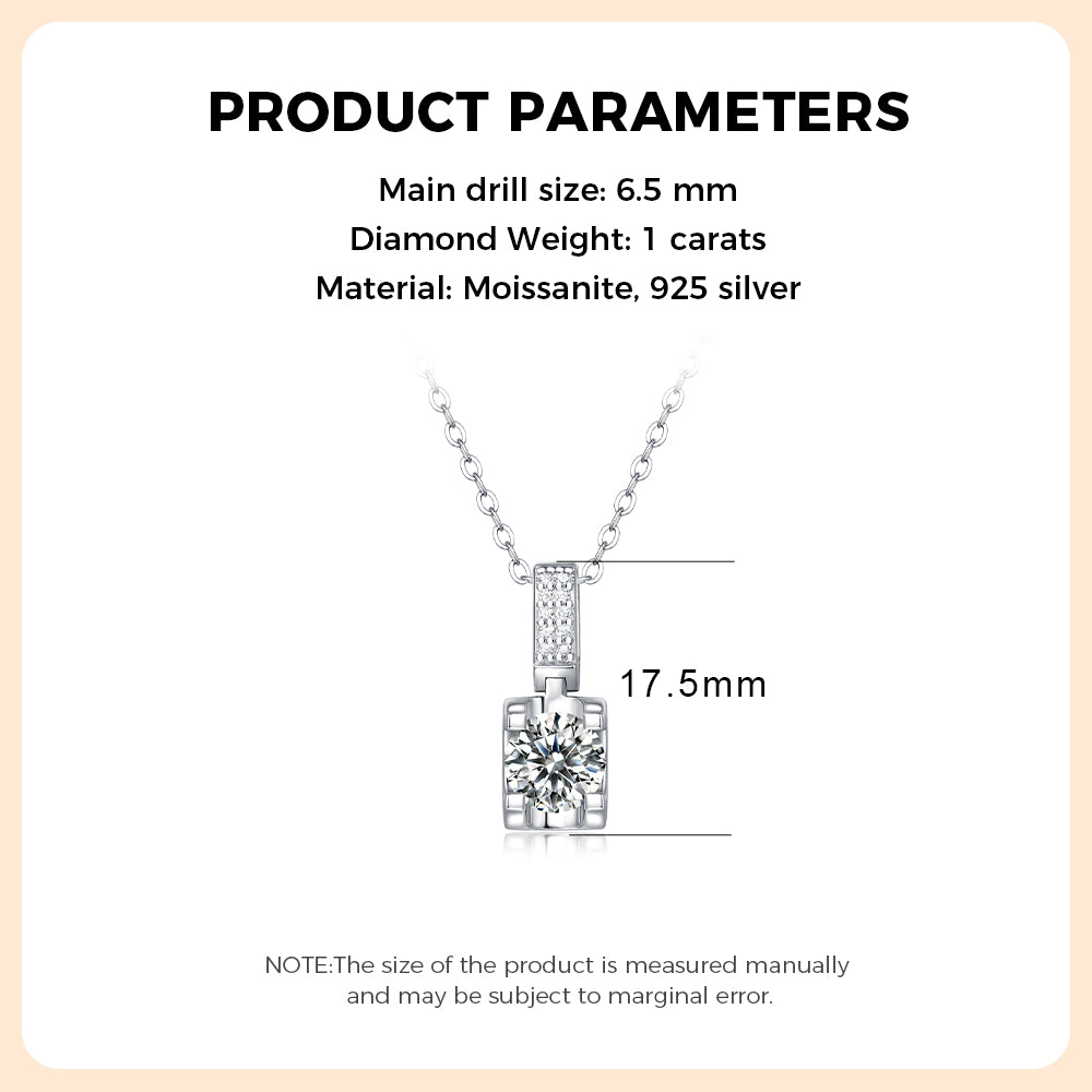Moissanite Necklace 925 Sterling Silver
