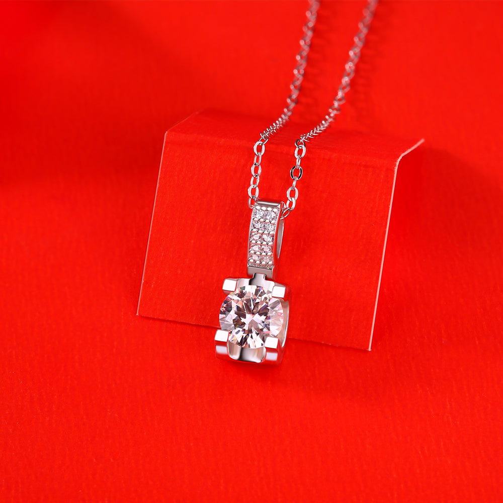 Moissanite Necklace 925 Sterling Silver