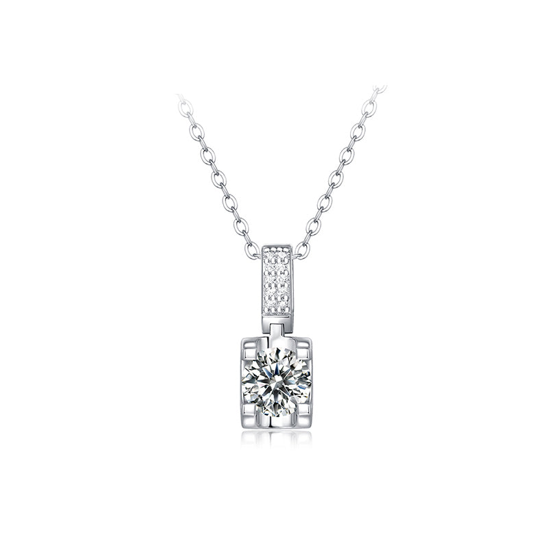 Moissanite Necklace 925 Sterling Silver