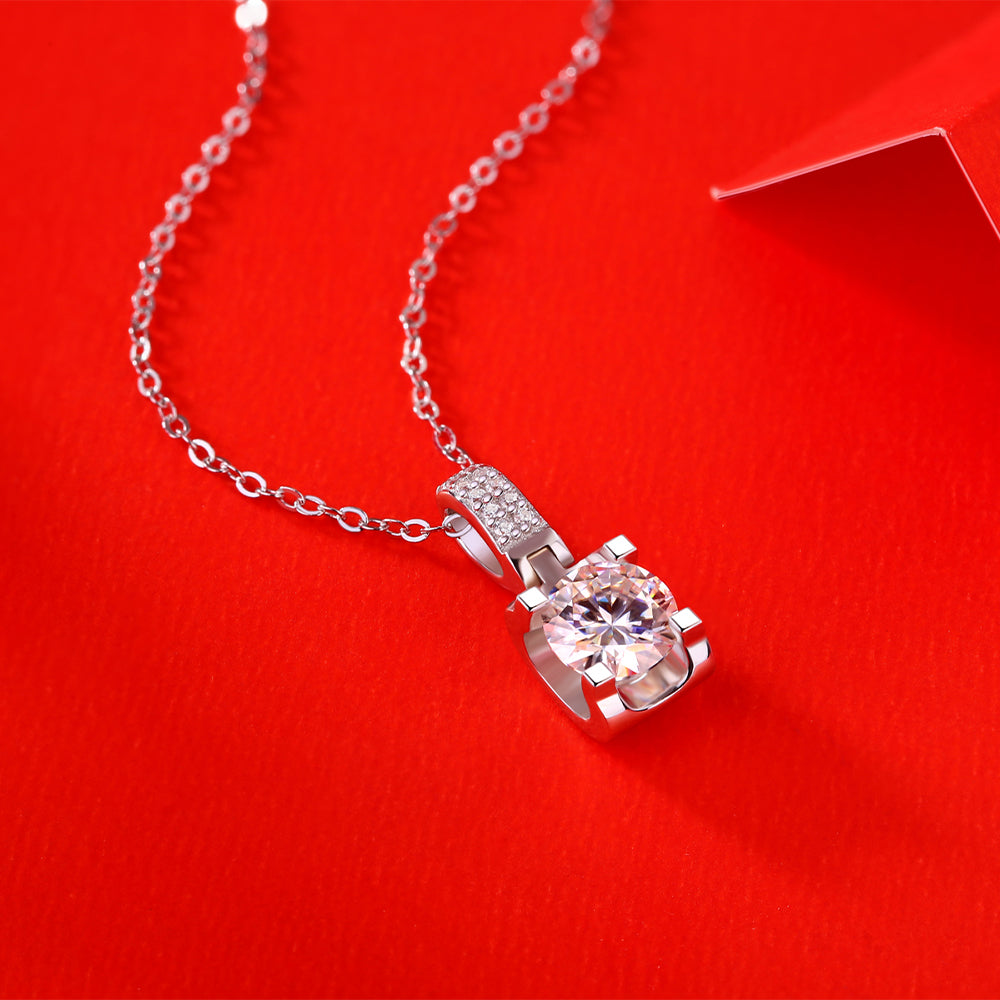 Moissanite Necklace 925 Sterling Silver