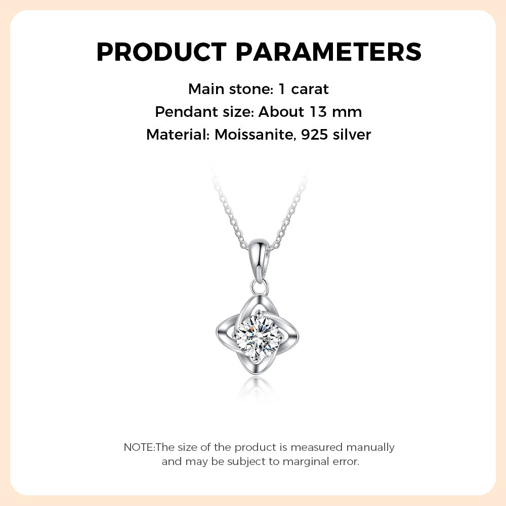 Moissanite Necklace 925 Sterling Silver