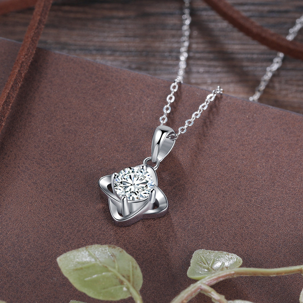 Moissanite Necklace 925 Sterling Silver