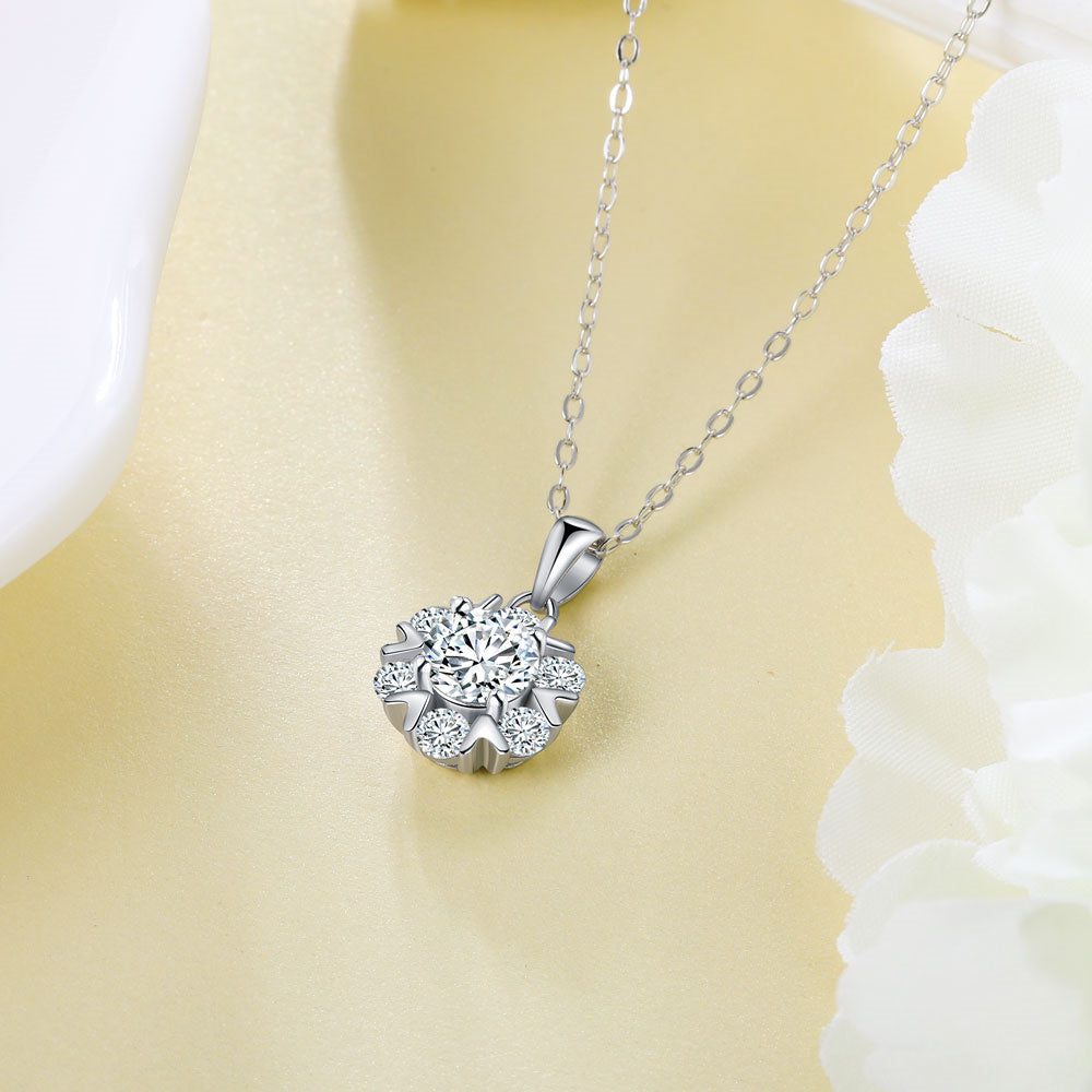 Moissanite Necklace 925 Sterling Silver