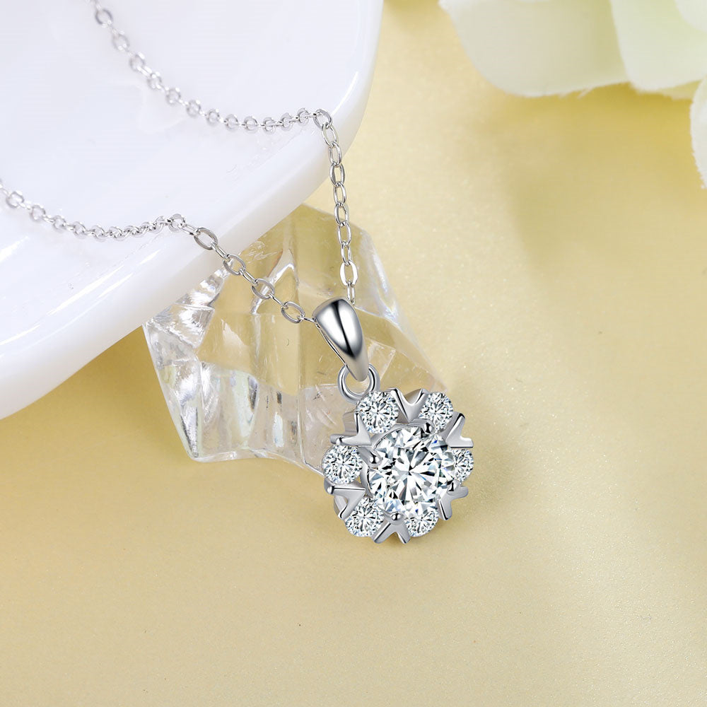 Moissanite Necklace 925 Sterling Silver