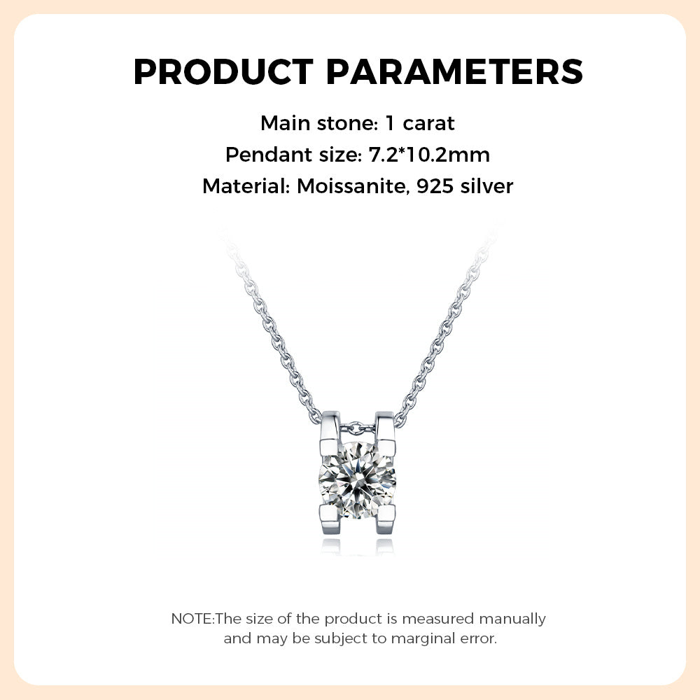 Moissanite Necklace 925 Sterling Silver