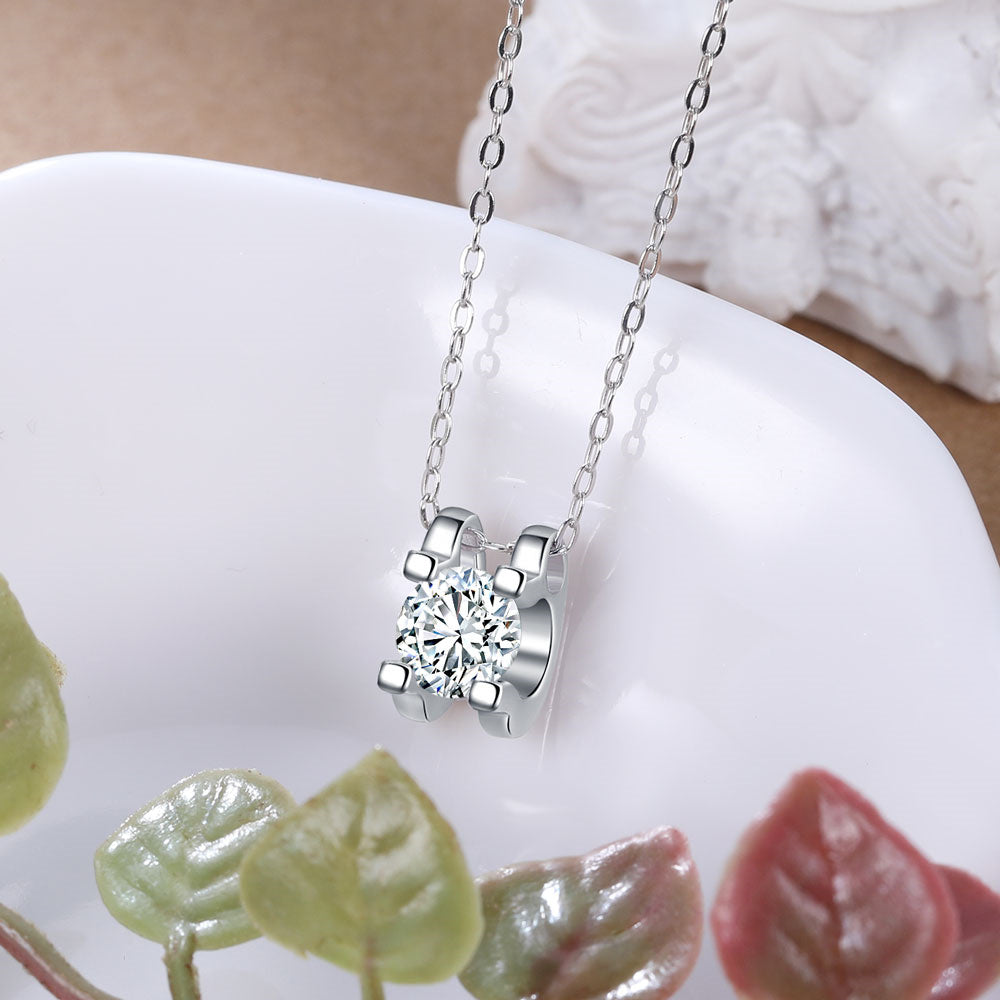 Moissanite Necklace 925 Sterling Silver