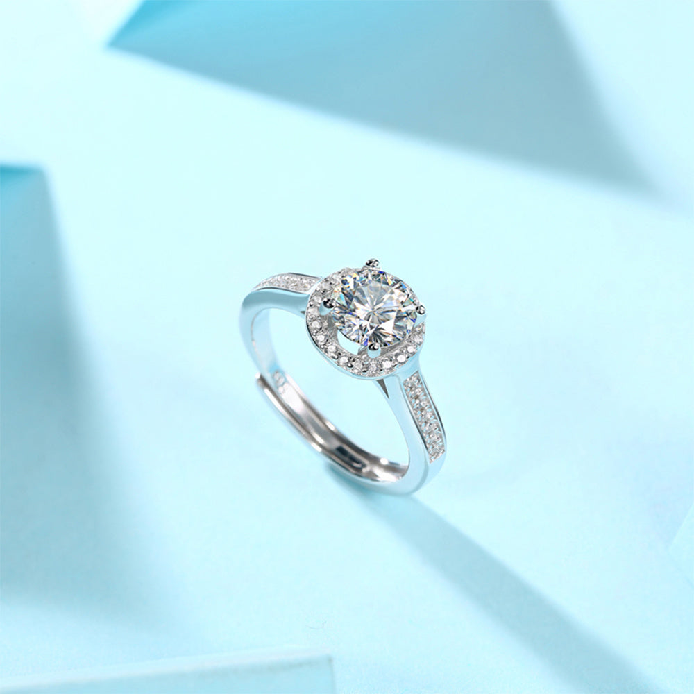 Moissanite Ring 925 Sterling Silver