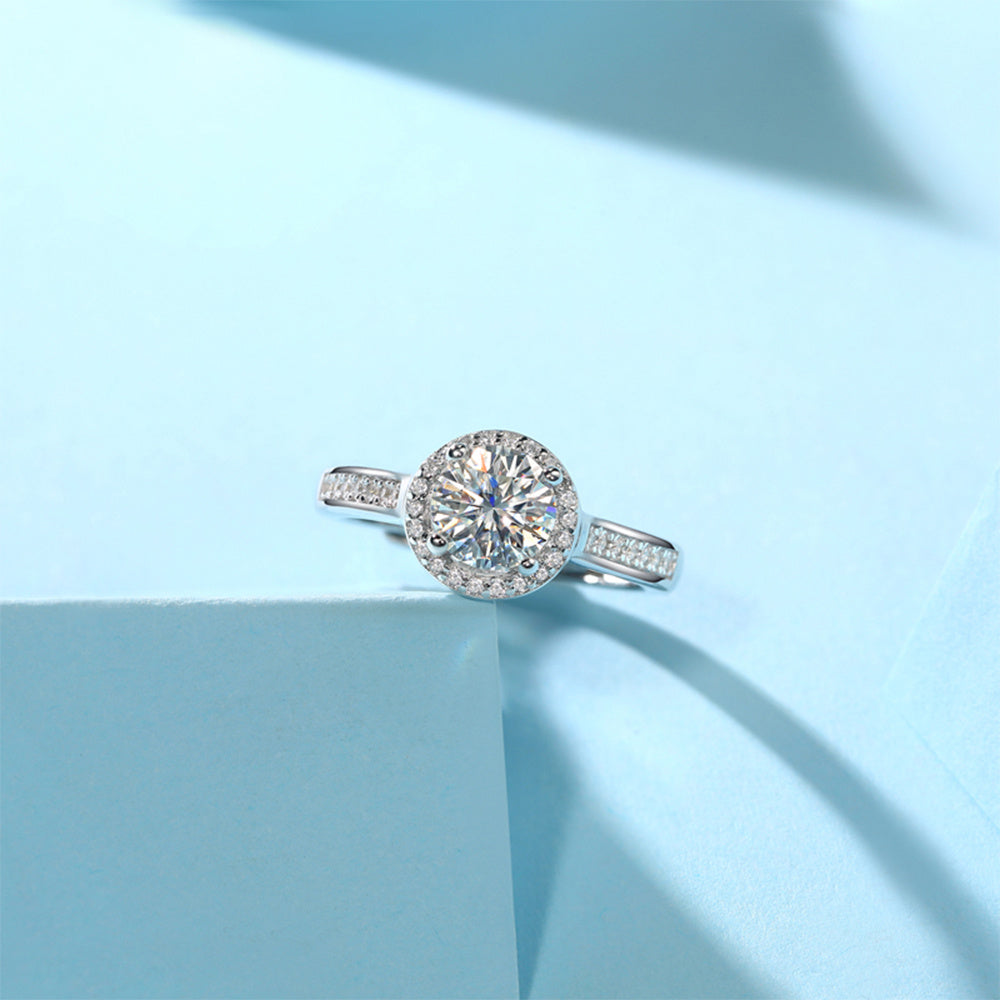 Moissanite Ring 925 Sterling Silver