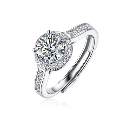 Moissanite Ring 925 Sterling Silver