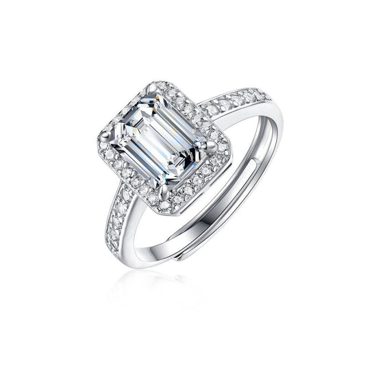 Moissanite Ring 925 Sterling Silver