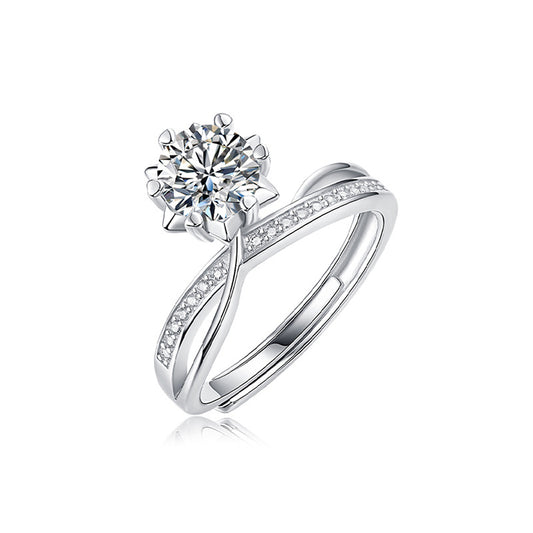 Moissanite Ring 925 Sterling Silver
