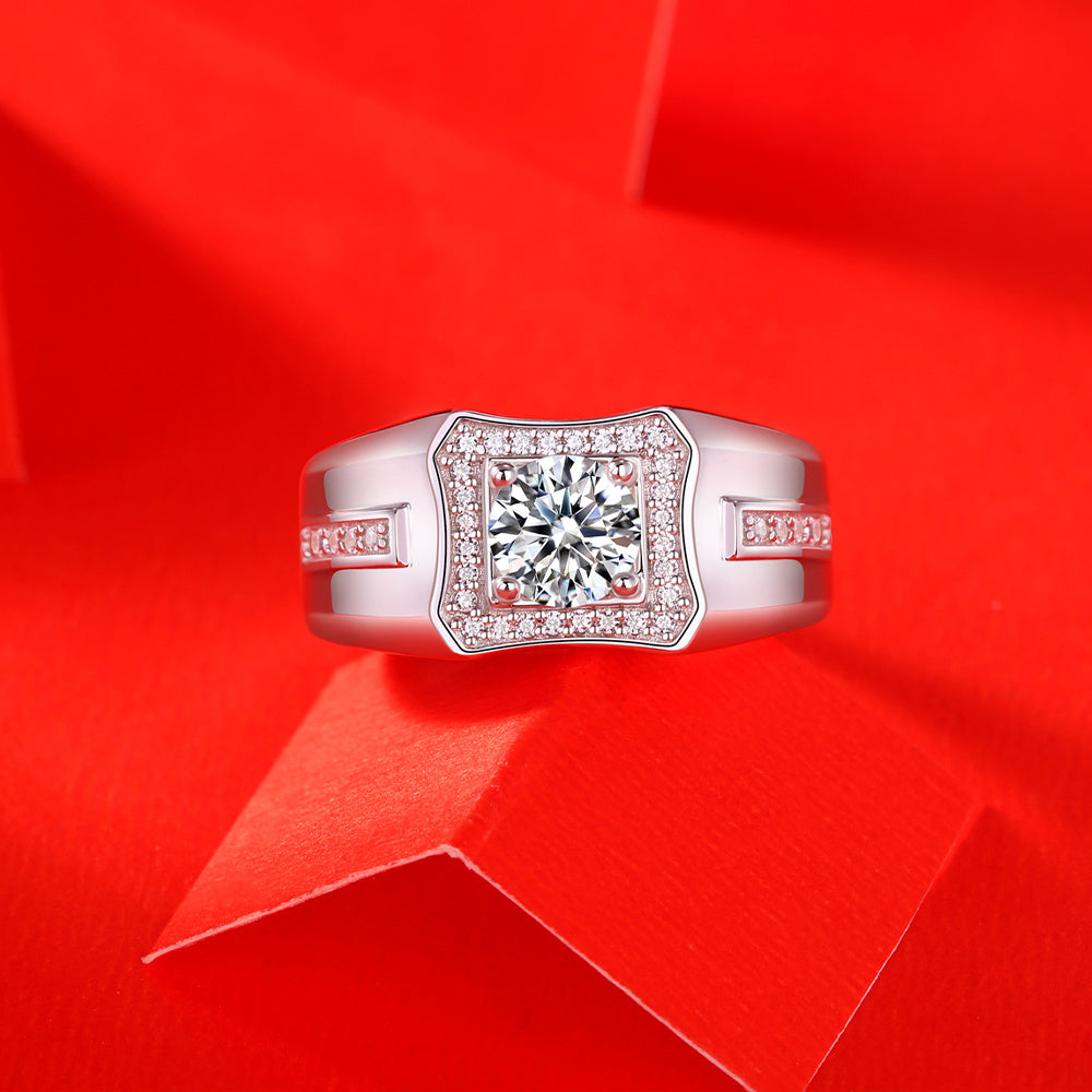 Moissanite Ring 925 Sterling Silver