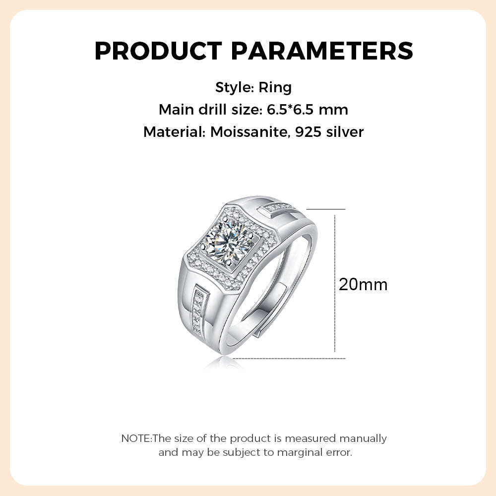 Moissanite Ring 925 Sterling Silver