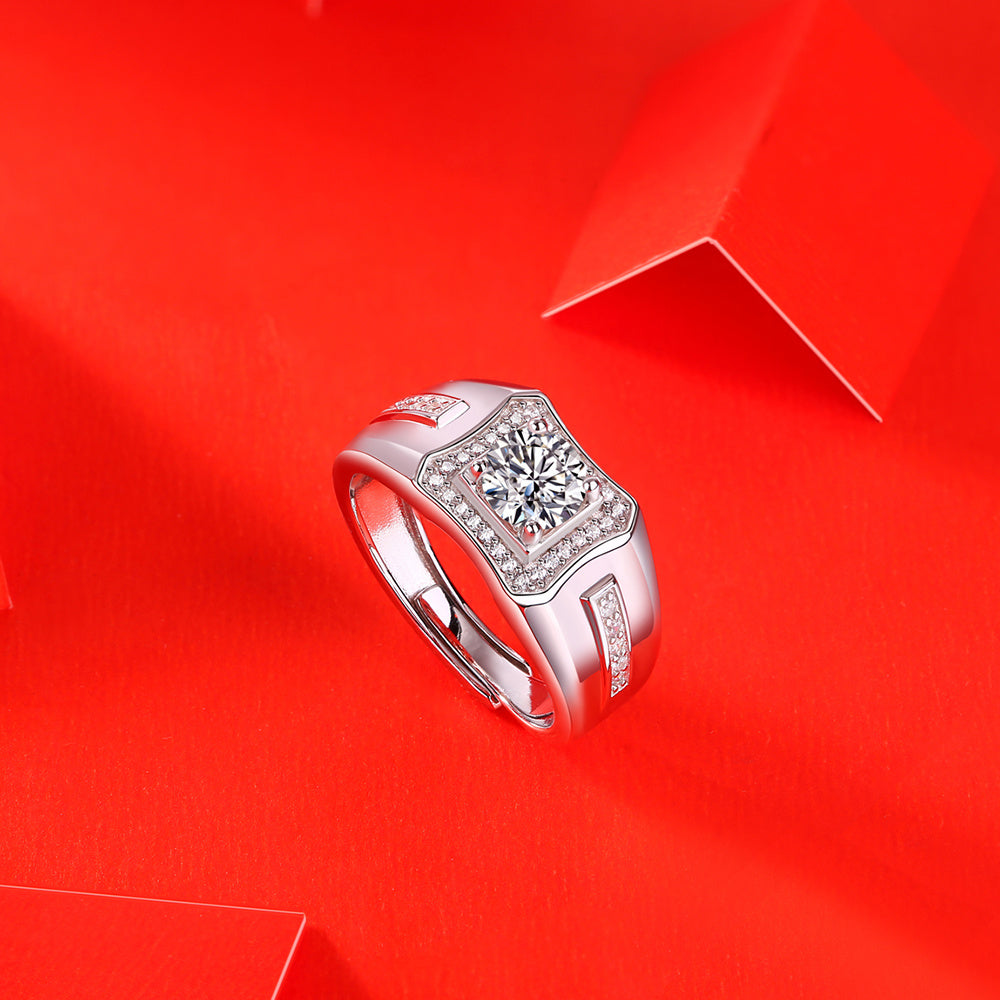 Moissanite Ring 925 Sterling Silver