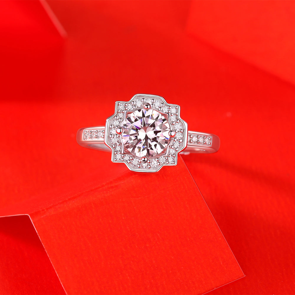 Moissanite Ring 925 Sterling Silver