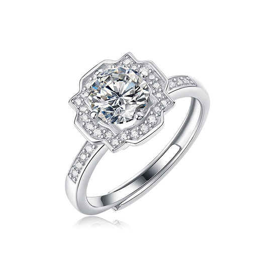 Moissanite Ring 925 Sterling Silver