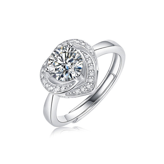 Moissanite Ring 925 Sterling Silver