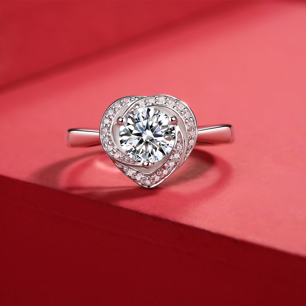 Moissanite Ring 925 Sterling Silver