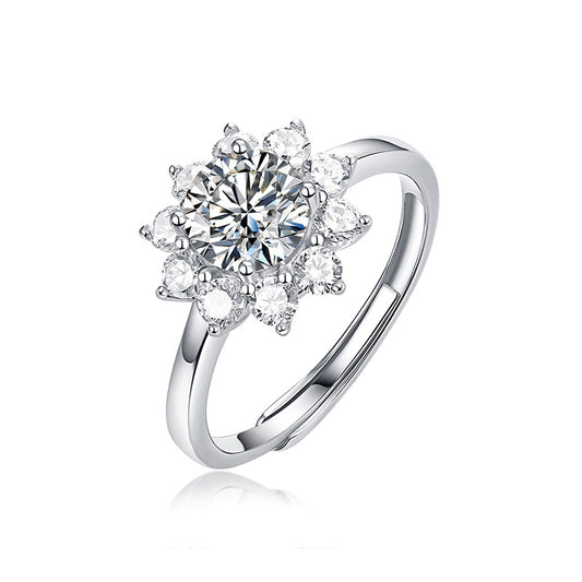 Moissanite Ring 925 Sterling Silver