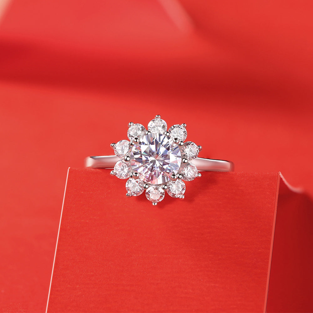 Moissanite Ring 925 Sterling Silver